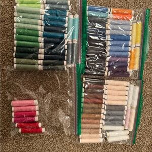 Multiples of colorful embroidery floss